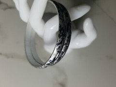 Two BLACK GRAY & WHITE Bangle Bracelets