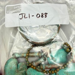 Green Faux Patina Lily Pad Leaf Necklace and Bangle Set 22″ Lagenlook Statement