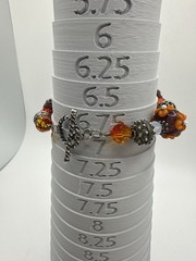 Handmade Artisan Lampwork Glass Bead Bracelet Bali Style Toggle Clasp