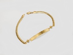 Curb Chain solid ID plate Handcrafted Anklet Premium 12K Gold Filled