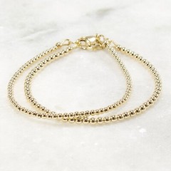 14k Gold Filled Bead Bracelet, 2.0mm, 2.5mm, 6, 7, 8 inch