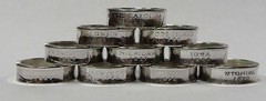 INDIANA SILVER PROOF US STATE QUARTER HANDMADE COIN RING SIZE 4 -12