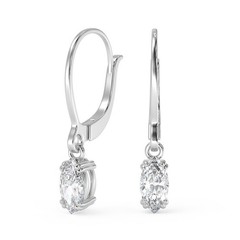 4 Ct Marquise Cut Double Prong Diamond Earrings VS1 D Leverback