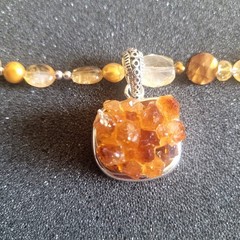 Barse Raw Citrine 925 Silver Handcrafted Necklace High Quality Jewelry BARSE
