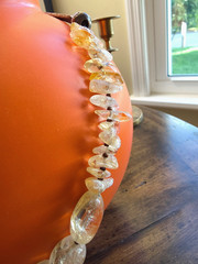 CITRINE GEMSTONE NECKLACE LEATHER CORD
