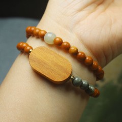 6mm Sandalwood Double-Bead Buddhist Prayer Bead Bracelet for Women Yoga Bracelet