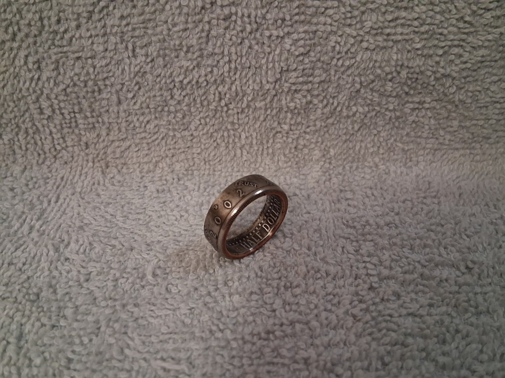 2002 Kennedy Half Dollars size 8 coin ring handmade mixed metals