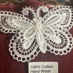 VTG Lace Magic York 100% Cotton Lace Butterfly Brooch New In Box – England