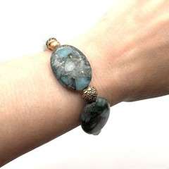 Studio Barse Turquoise Beaded Bracelet with Amazonite, Milky Quartz, and Pearls