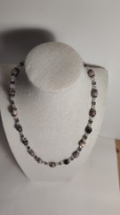 20″ Handcrafted White And Purple Beaded Necklace