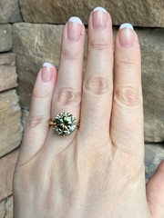 14K Moissanite Solitaire Ring Handcrafted