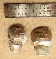 Chef Hat Clip-on Earrings; Sterling Silver; Made in USA by Peggy Johnson, 2004