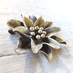 Handmade Hill Tribe Flower Pendant Fine Silver Flower Three Dimensional Pendant