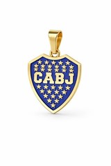 Boca Juniors Shield Pendant Necklace 925 Sterling Silver Enamel Soccer Charm