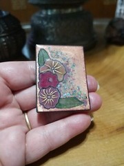 Anita Silverstein signed Copper Enamel brooch, pendant. 3 flowers