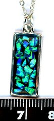 OPAL NECKLACE, silver framed, handmade black Opal Jewelry
