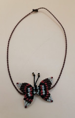 Handmade Macrame Butterfly Anklet with Multicolored Thread