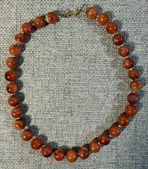 Carnelian Bead Necklace 18 Inches Long X 1/2 Inch Diameter Beads Excellent