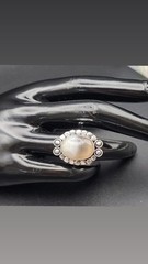 Beautiful Agate Ring In Sterling Silver Jewelry Size 6.5 Handmade