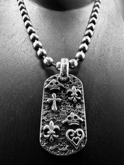 Bill Wall Leather Premier Tokyo Dog Tag Pendant Silver #05 Ultra Rare BWL 20.5g
