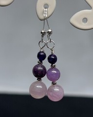 Sugilite Genuine Stone .925 Sterling Silver Handmade Earrings RARE
