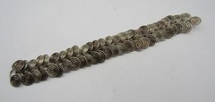 Electric pen signed sterling silver wire double spiral bracelet 36.2g 6.75″