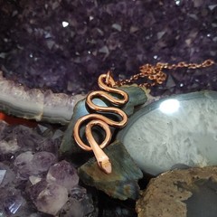 Jumbo Copper Snake Handmade Pendant + 20» Pure Copper Handmade Chain