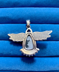 White Buffalo Eagle Pendant in Sterling Silver – 7.75 ctw.