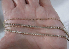 J#57 – Metal chain Necklace with faux diamonds. Adjustable chain 14 – 16″ long