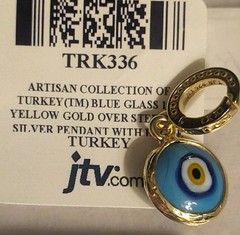 Artisan Collection Of Turkey Blue Glass 18kgos,925, Pendant/Charm,NIP