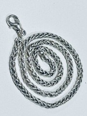 Hand Made .925 Sterling Silver Wheat Profiled Wire Chain Thickness 5mm 34gr 20”