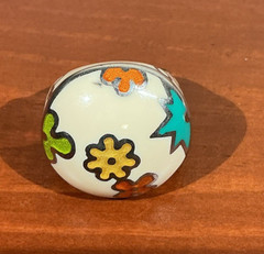 ALAN K. DESIGNO Enamel Flower Sterling Silver 925 Ring – Size 8.5 – 14.3 Grams