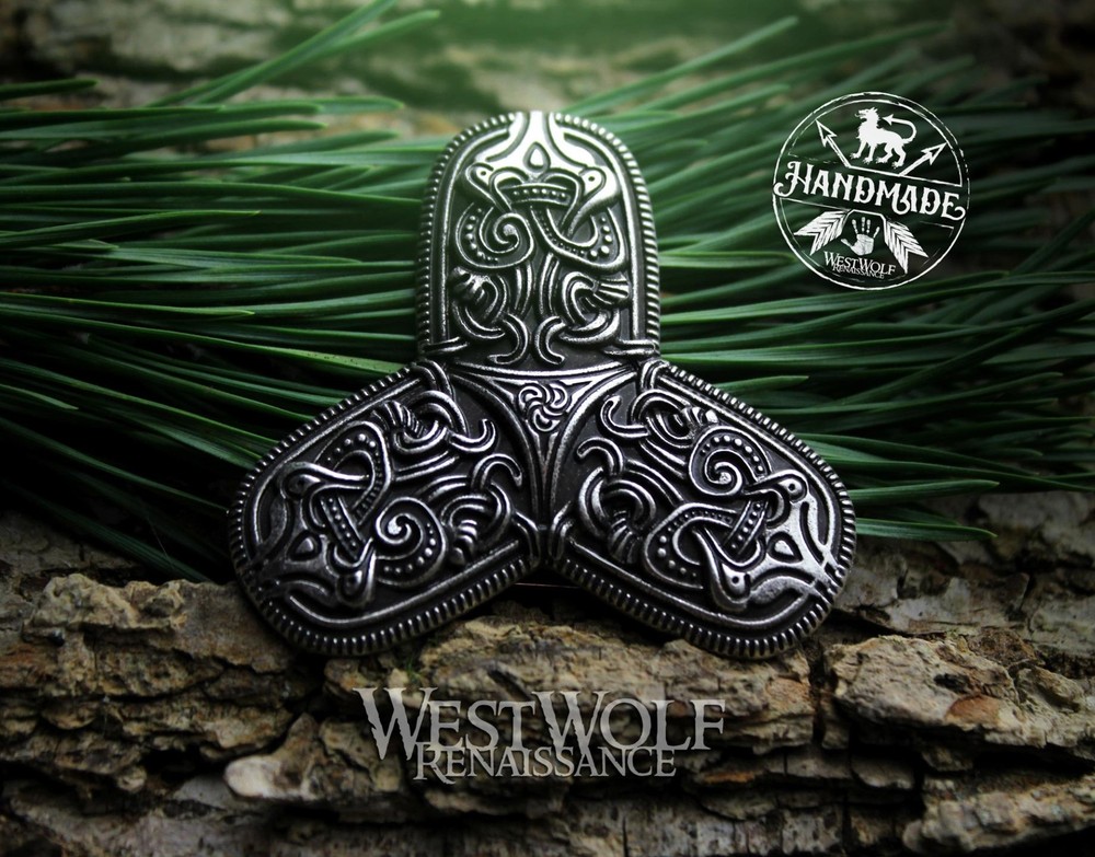 Viking Trefoil Brooch or Pin – Borre Style Viking Art – Norse/Norway/Cloak/Badge