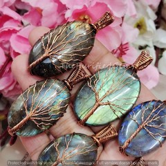 Tree Of Life Labradorite Pendant LotHealing PendantCopper Wire Wrapped Pendant
