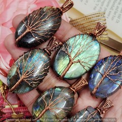 Tree Of Life Labradorite Pendant LotHealing PendantCopper Wire Wrapped Pendant
