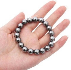 Handmade 8mm Hematite Beaded Bracelet for Protection & Style