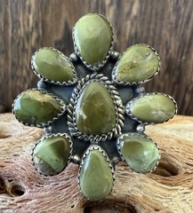 Sterling Silver Native Style SW Genuine Otteson Bros Royston Turq Cluster Ring