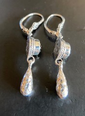 Sarda,Bali Handmade,Sterling & Quartz “Odyssey Black Knight” Earrings