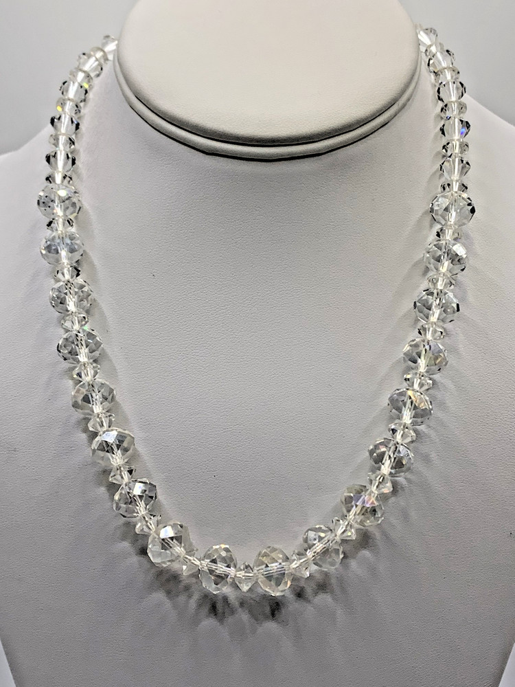 Artisan Crystal Necklace 18 inches Cut Crystal Beads