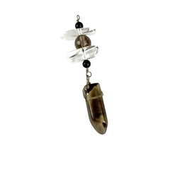 Smoky Quartz Crystal Pendant Clear Quartz & Onyx Metaphysical Wire Wrap