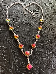 Artisan Southwest Rainbow Mystic Topaz Faceted Necklace 16-18″
