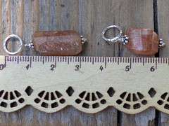 Sunstone and Sterling Silver Nugget Charm