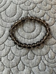 Smoky Quartz 8mm 6.5” beaded stretch bracelet – Natural Brown CrystalJewelry