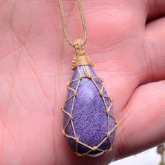 5 Pcs Natural Mix Gemstones Handmade Bohemian Macrame Necklaces Wholesale Lot