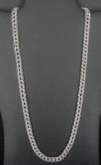 Necklace Silver Double Links 24 Inches Long Sterling 925 Chain Necklace