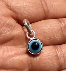 925 Silver Evil Eye Protection Pendant, Amulet Nazariya, Round Shape, Jewelry