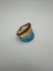Murano Glass Ring Size 8.75 Red/White/Blue