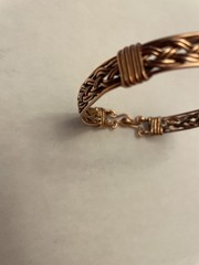 Antiqued Copper Braided Wire Weaved Bracelet 8.5”