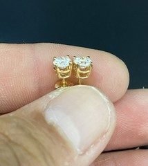 14K Yellow Gold Natural SI1-SI2 0.75 CTW Color G Real Diamond Stud Earring