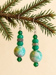 Jade, Adventuring And Crystal Earrings With Tibetan Silver Accents-1.5 Inch Drop